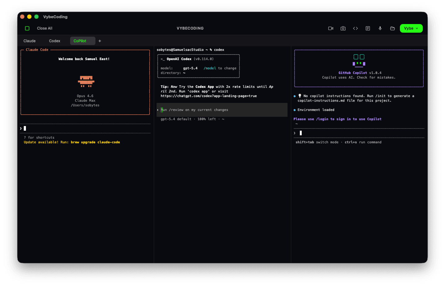 Vybe Coding screenshot